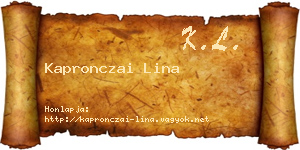 Kapronczai Lina névjegykártya
